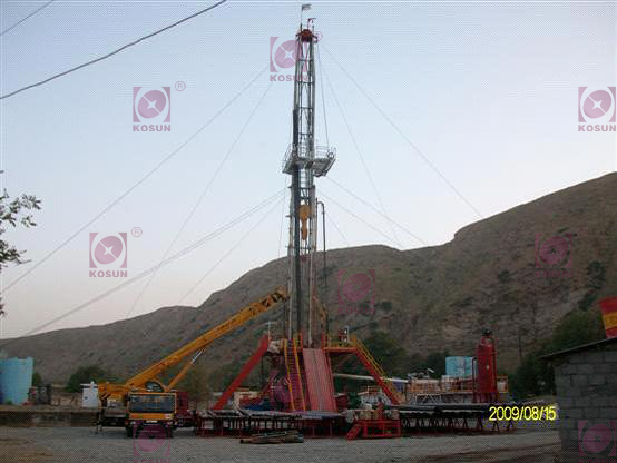 塔吉克斯坦，项目现场，中国生产的钻机安装完毕